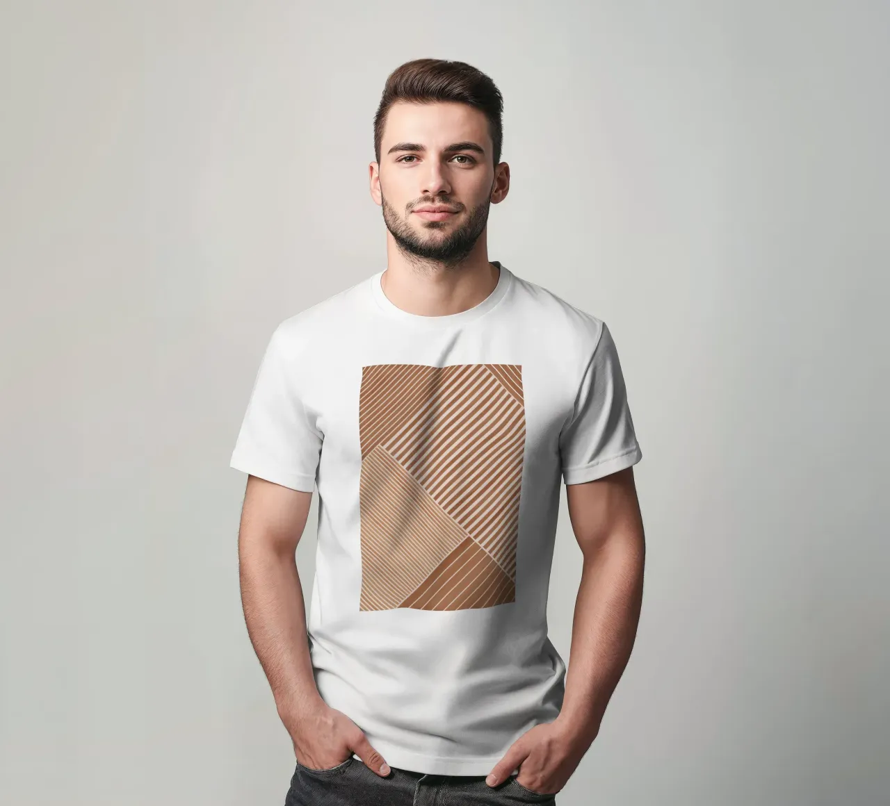 Geometric Pattern with Diagonal Lines t-shirt by Melloi Art Print