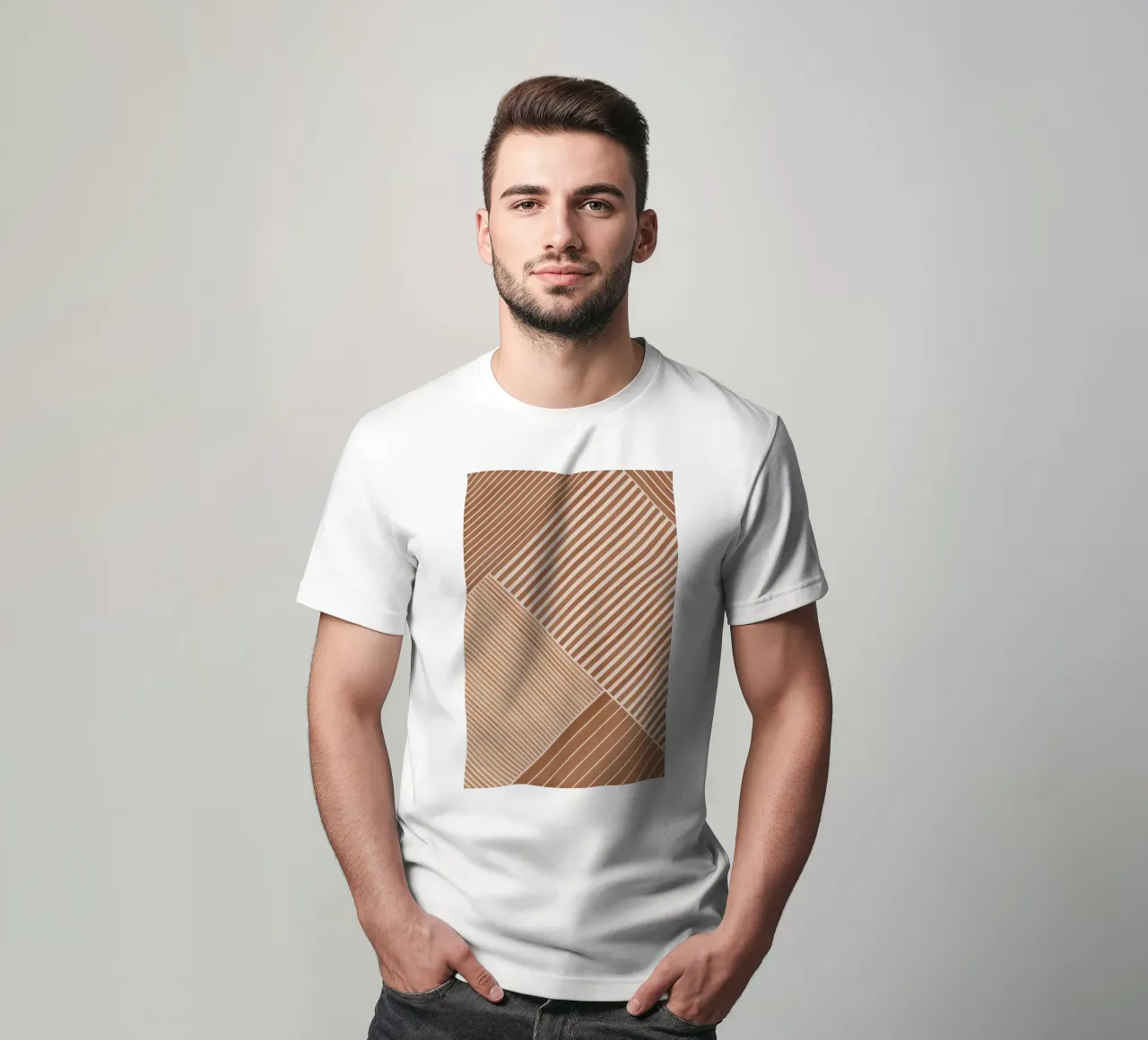 Geometric Pattern with Diagonal Lines t-shirt by Melloi Art Print
