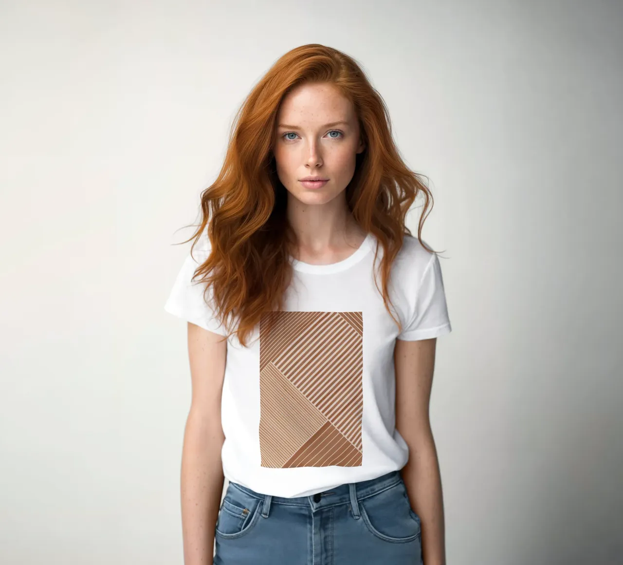 Geometric Pattern with Diagonal Lines women's fitted t-shirt by Melloi Art Print