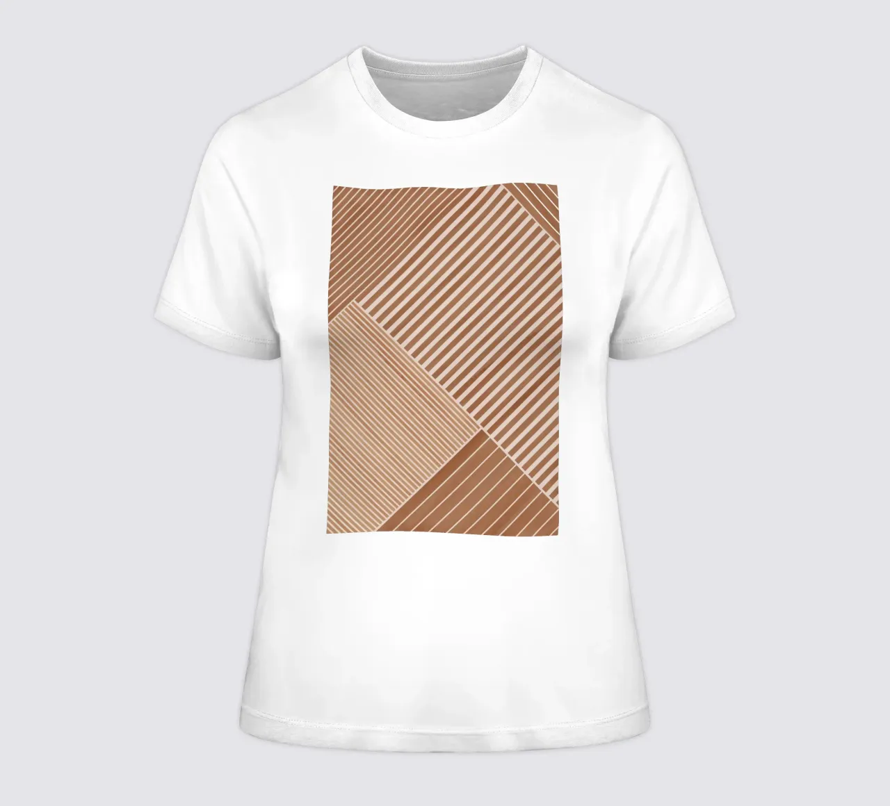 Geometric Pattern with Diagonal Lines women's fitted t-shirt by Melloi Art Print