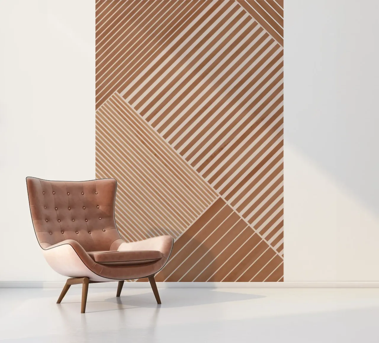 Geometrisch patroon met diagonale lijnen fotobehang van Melloi Art Print