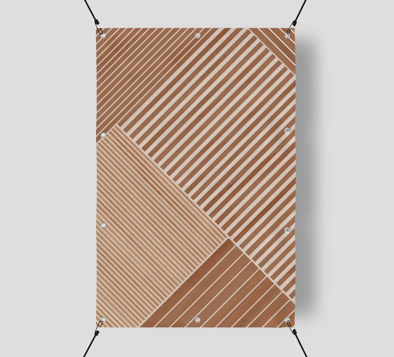 Geometrisches Muster mit diagonalen Linien PVC Plane von Melloi Art Print