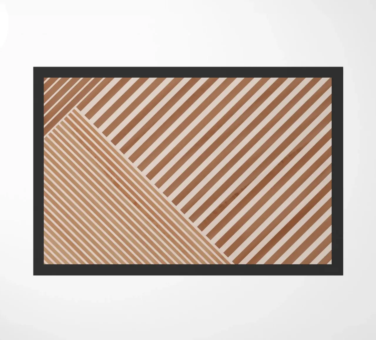 Geometrisches Muster mit diagonalen Linien Fußmatte von Melloi Art Print