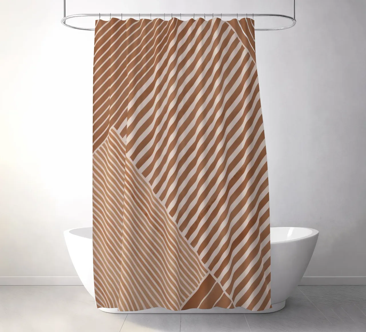 Geometric Pattern with Diagonal Lines shower curtain by Melloi Art Print