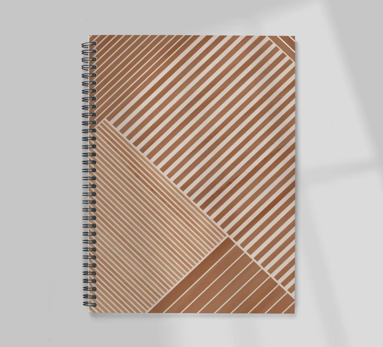 Geometrisch patroon met diagonale lijnen notitieboek met spiraal van Melloi Art Print