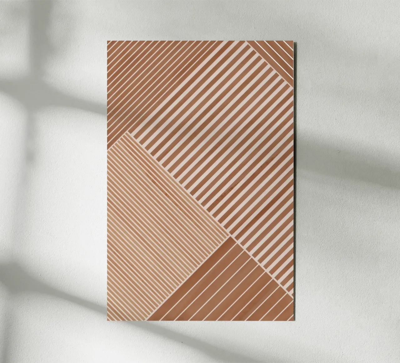 Geometric Pattern with Diagonal Lines alu-dibond by Melloi Art Print