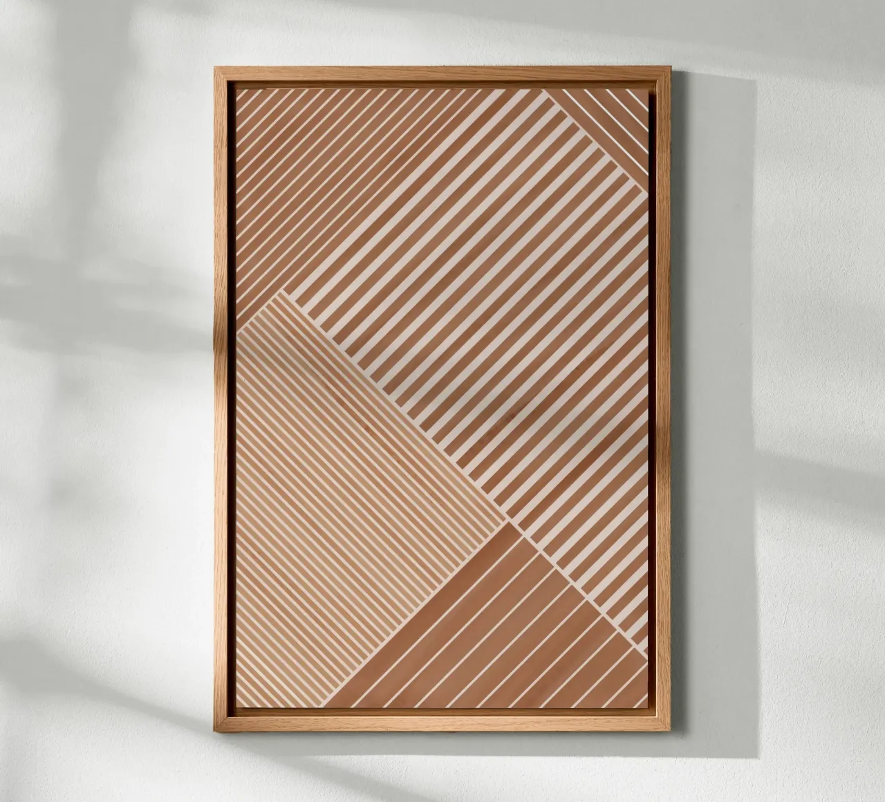 Geometrisches Muster mit diagonalen Linien Leinwand von Melloi Art Print