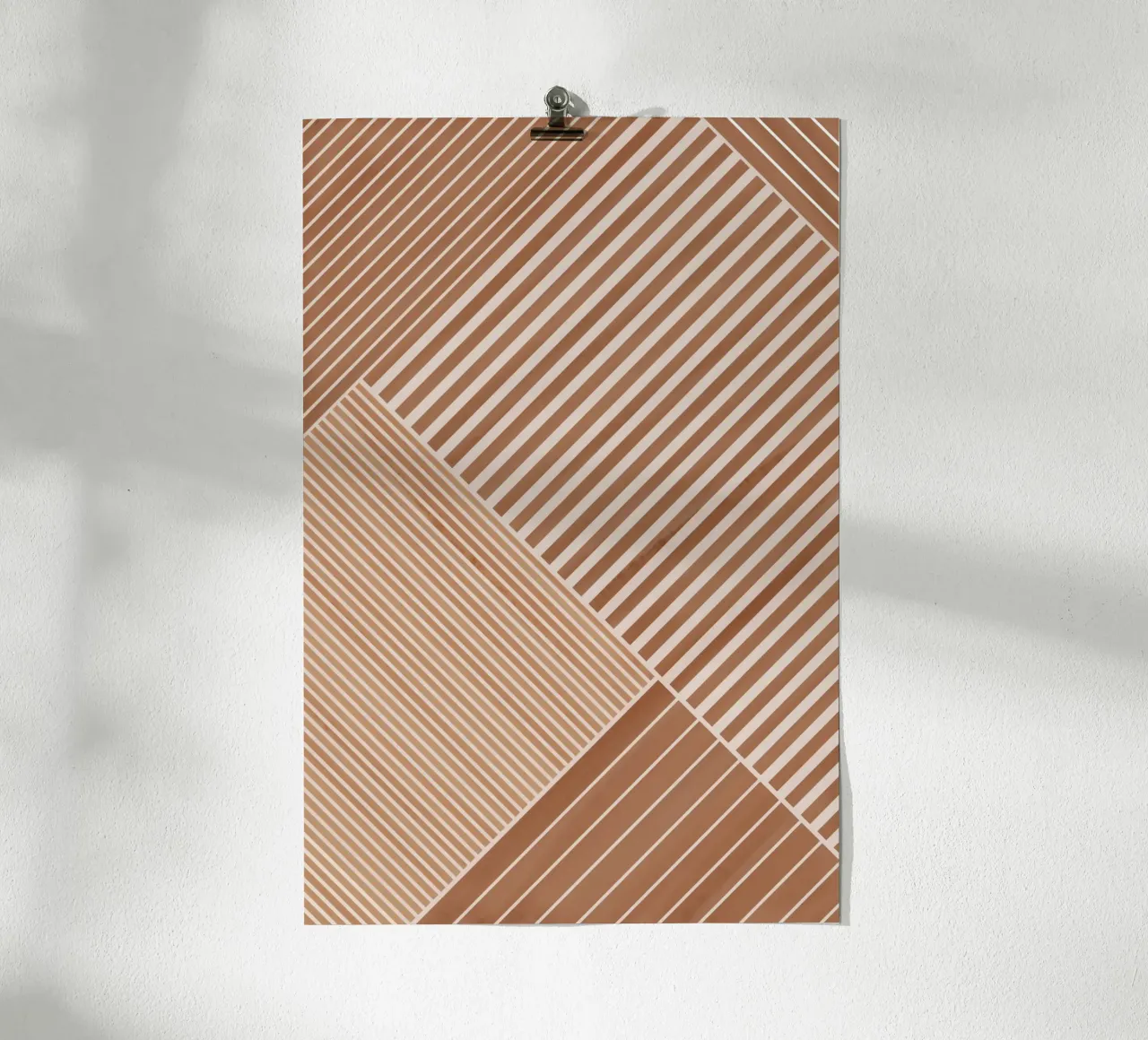 Motif géométrique avec lignes diagonales hahnemühle de Melloi Art Print