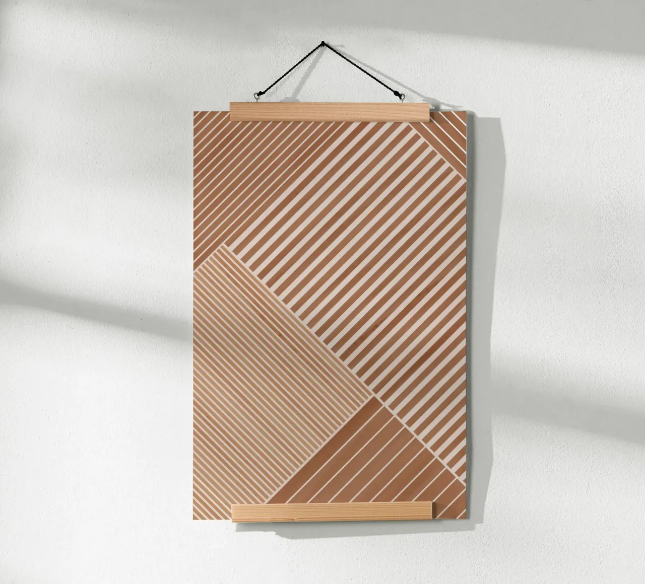 Motif géométrique avec lignes diagonales hahnemühle de Melloi Art Print