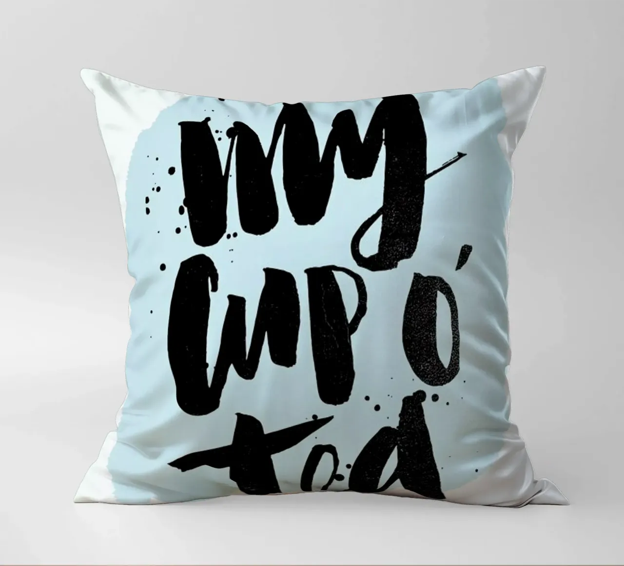 Cup O Tea decorative cushion by Matthew Taylor Wilson