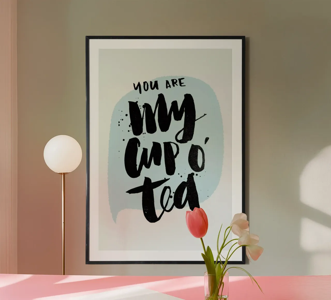 Cup O Tea poster con telaio in alluminio da Matthew Taylor Wilson