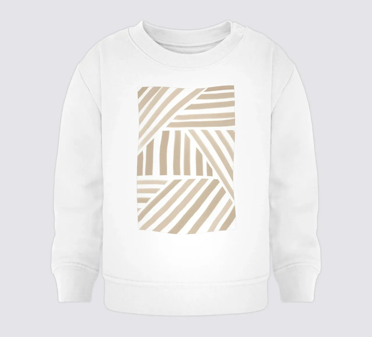 Motivo astratto a strisce geometriche bianche e beige felpa neonato da Melloi Art Print