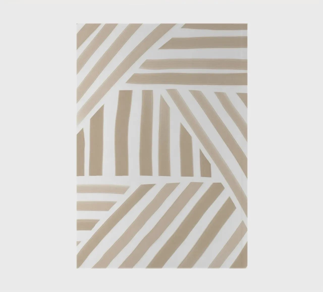 Abstract Beige and White Geometric Stripe Pattern notebook by Melloi Art Print