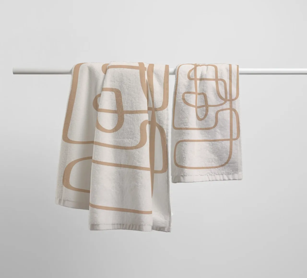 Abstract Line Drawing towel by Melloi Art Print