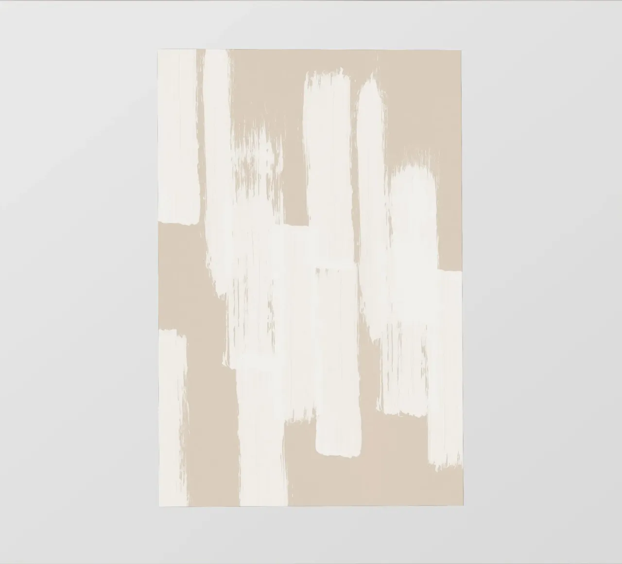 Beige and White Abstract Brush Stroke Pattern pvc cover by Melloi Art Print