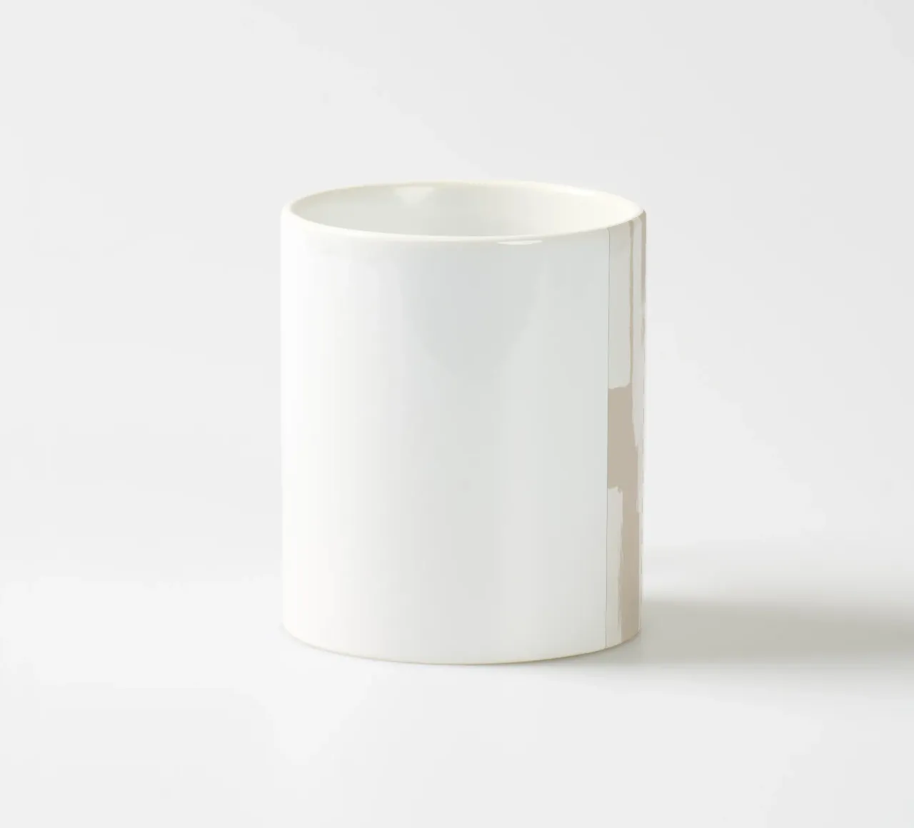 Beige and White Abstract Brush Stroke Pattern ceramic mug by Melloi Art Print