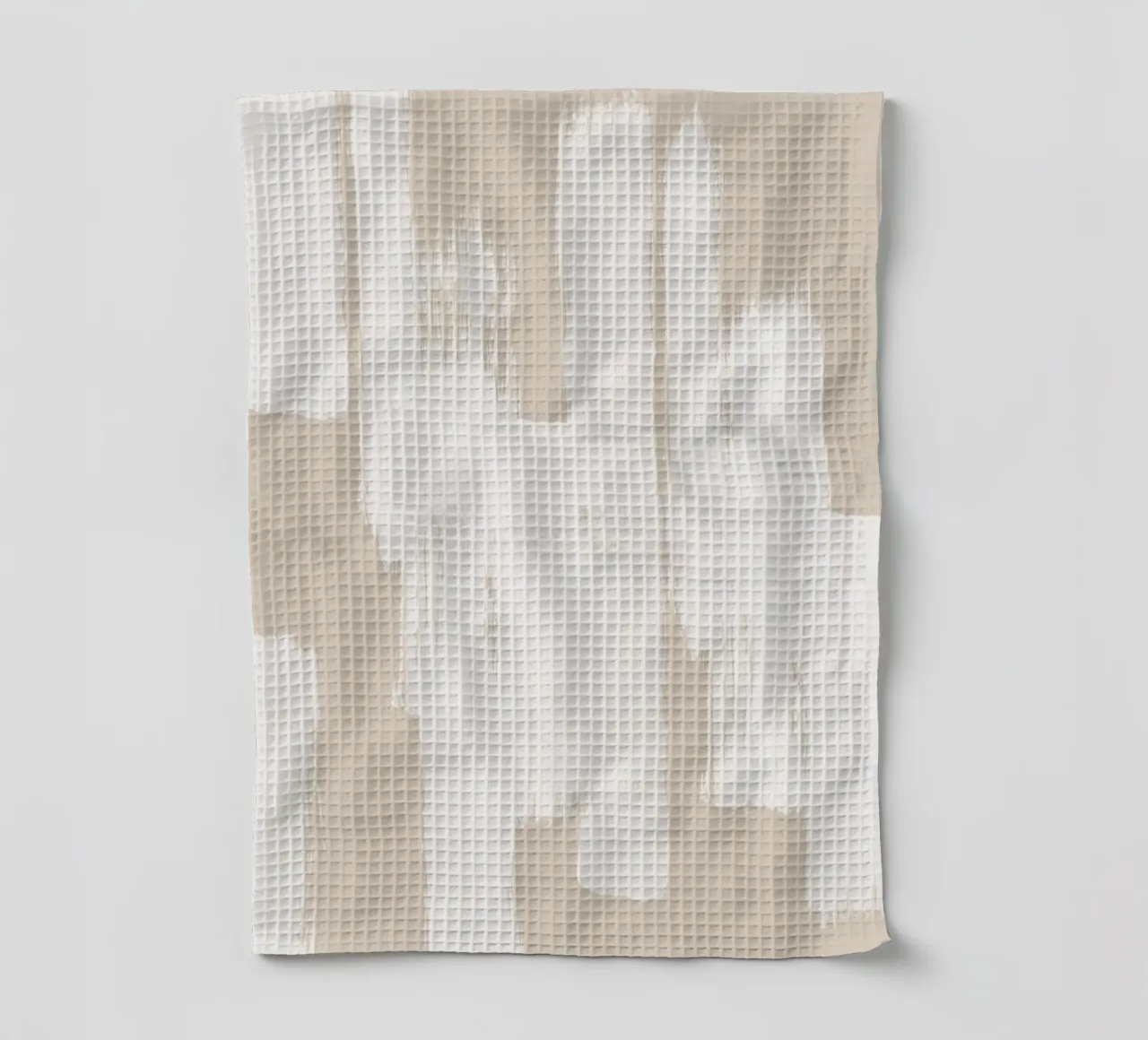 Beige and White Abstract Brush Stroke Pattern tea towel by Melloi Art Print