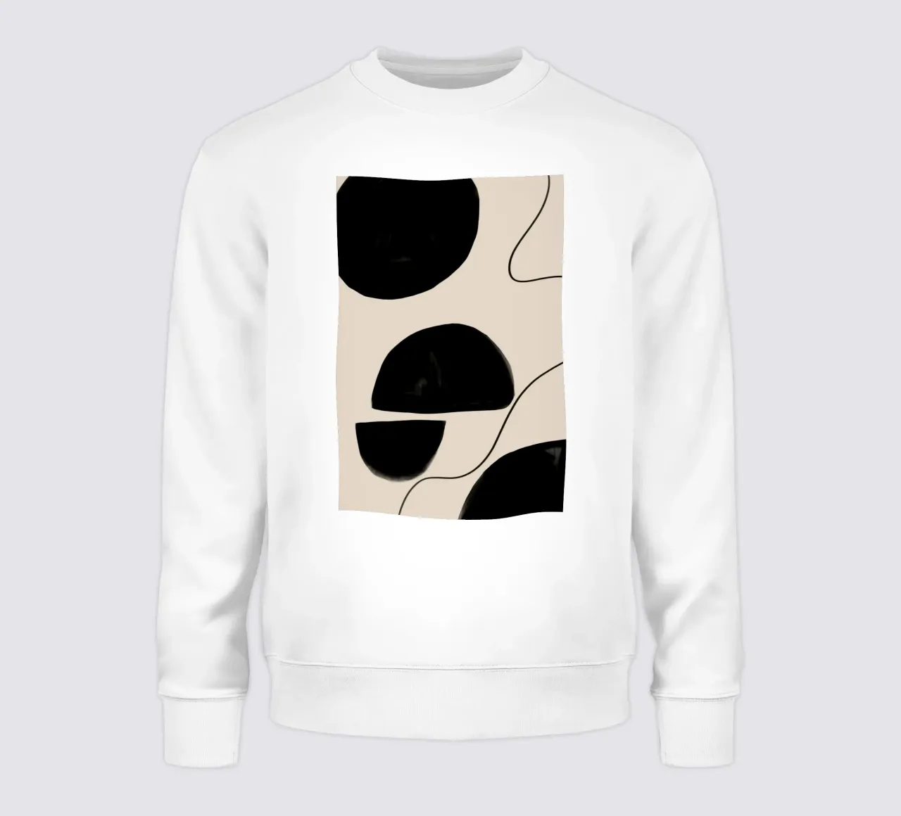 Abstract Geometric Design on Beige Background sweatshirt by Melloi Art Print