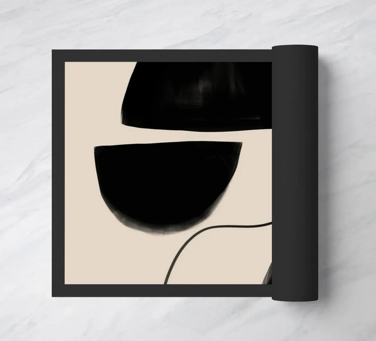 Abstract Geometric Design on Beige Background doormat by Melloi Art Print