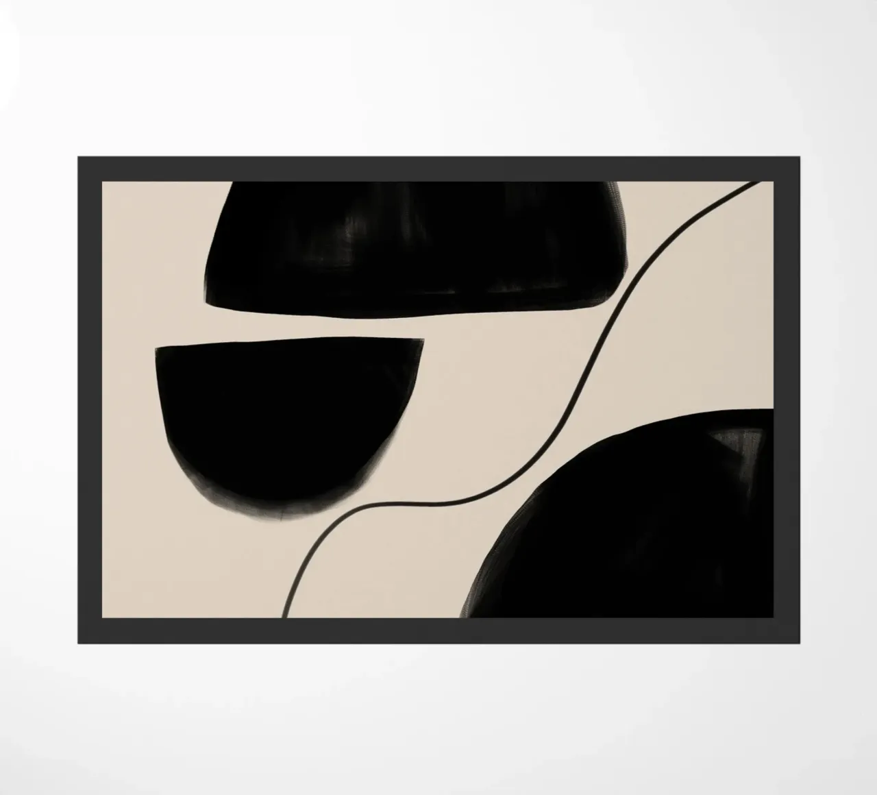 Abstract Geometric Design on Beige Background doormat by Melloi Art Print