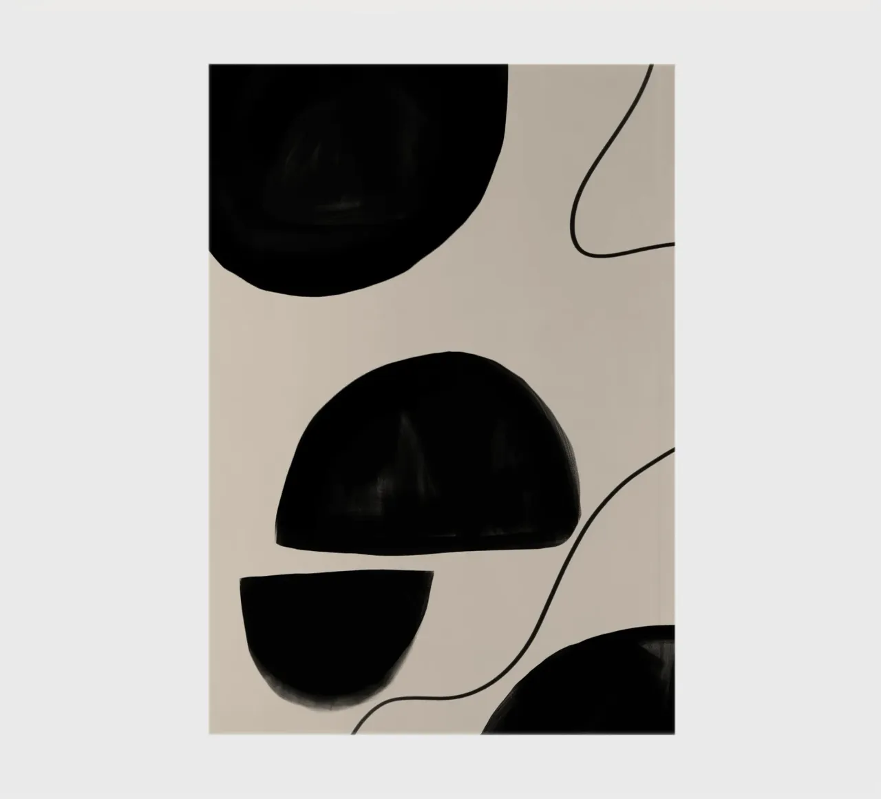 Abstract Geometric Design on Beige Background notebook by Melloi Art Print
