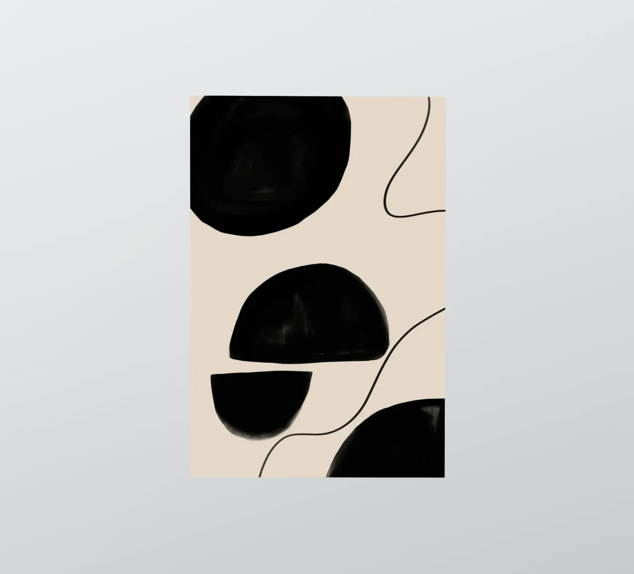 Abstract Geometric Design on Beige Background sticker by Melloi Art Print
