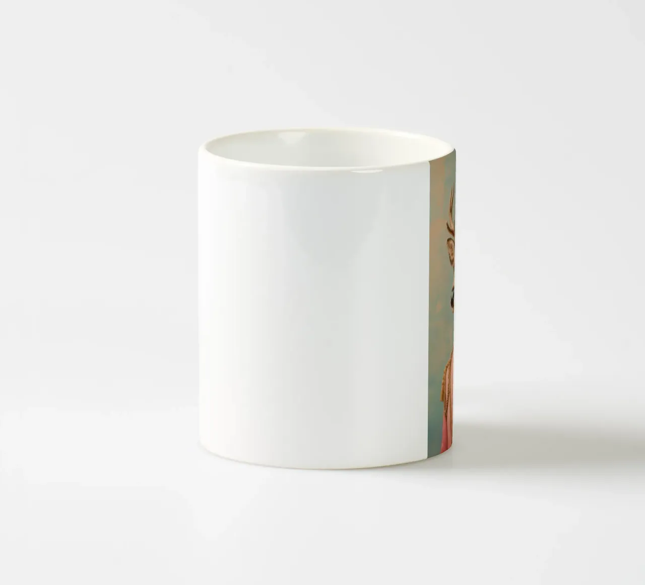 Ritratto cervo rosa con corona tazza in ceramica da Carinaprint