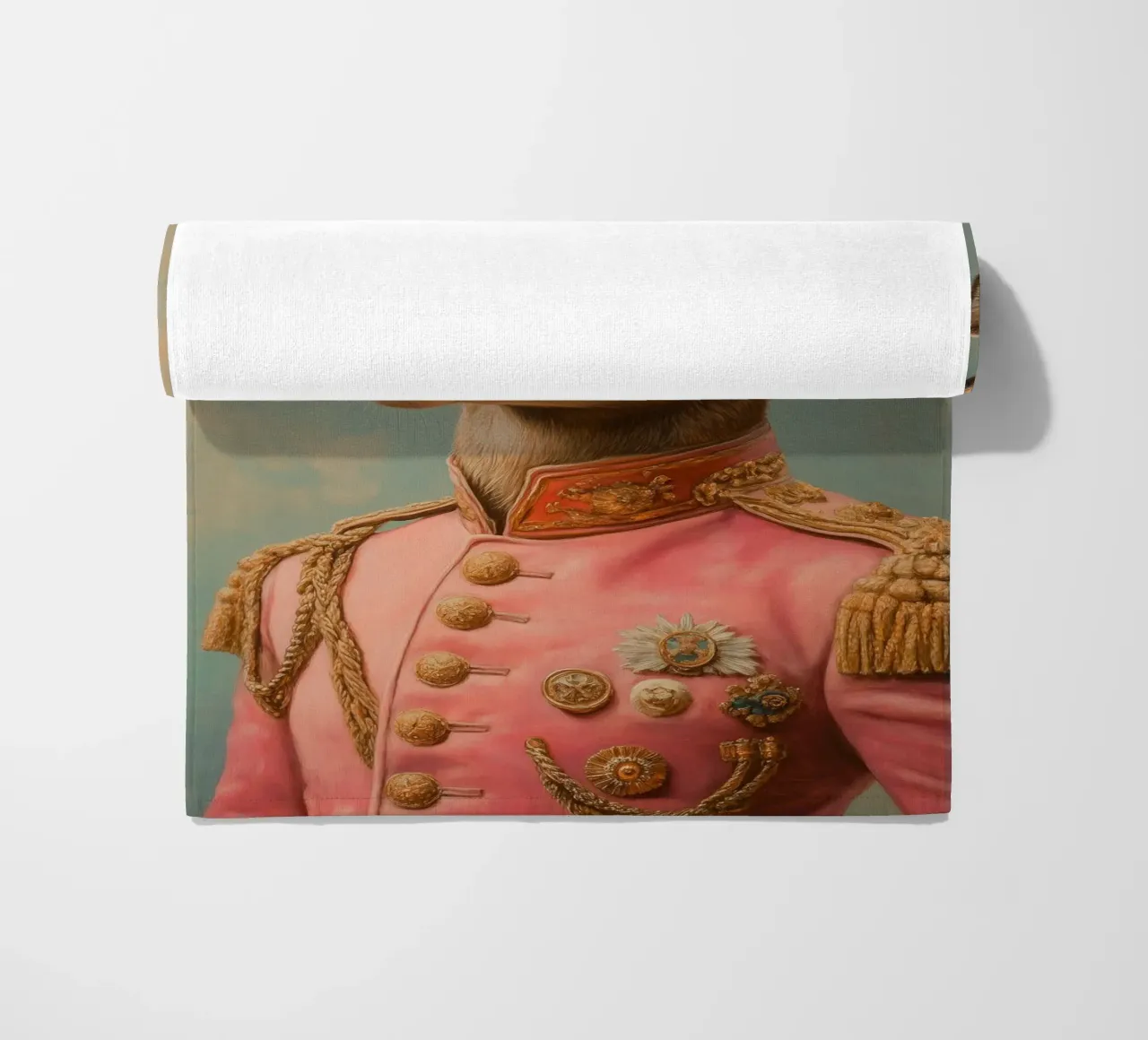 Portrait d'un cerf rose avec une couronne serviette de plage de Carinaprint