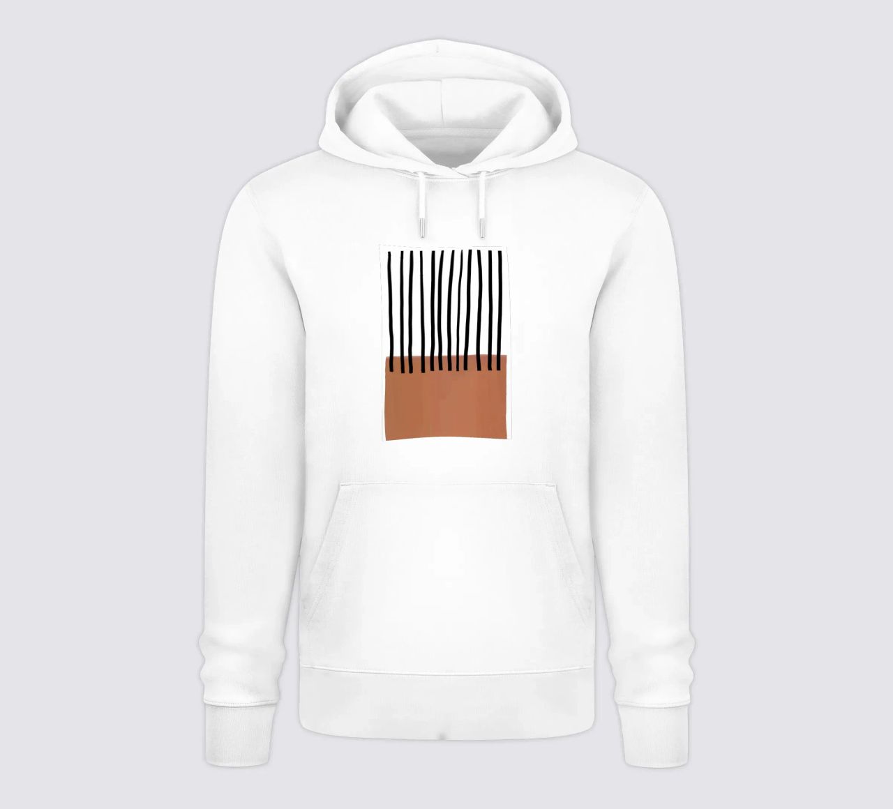 Linee verticali astratte e design rettangolare marrone felpa con cappuccio da Melloi Art Print