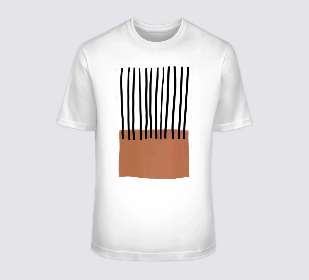 Lignes verticales abstraites et design rectangulaire marron t-shirt de Melloi Art Print