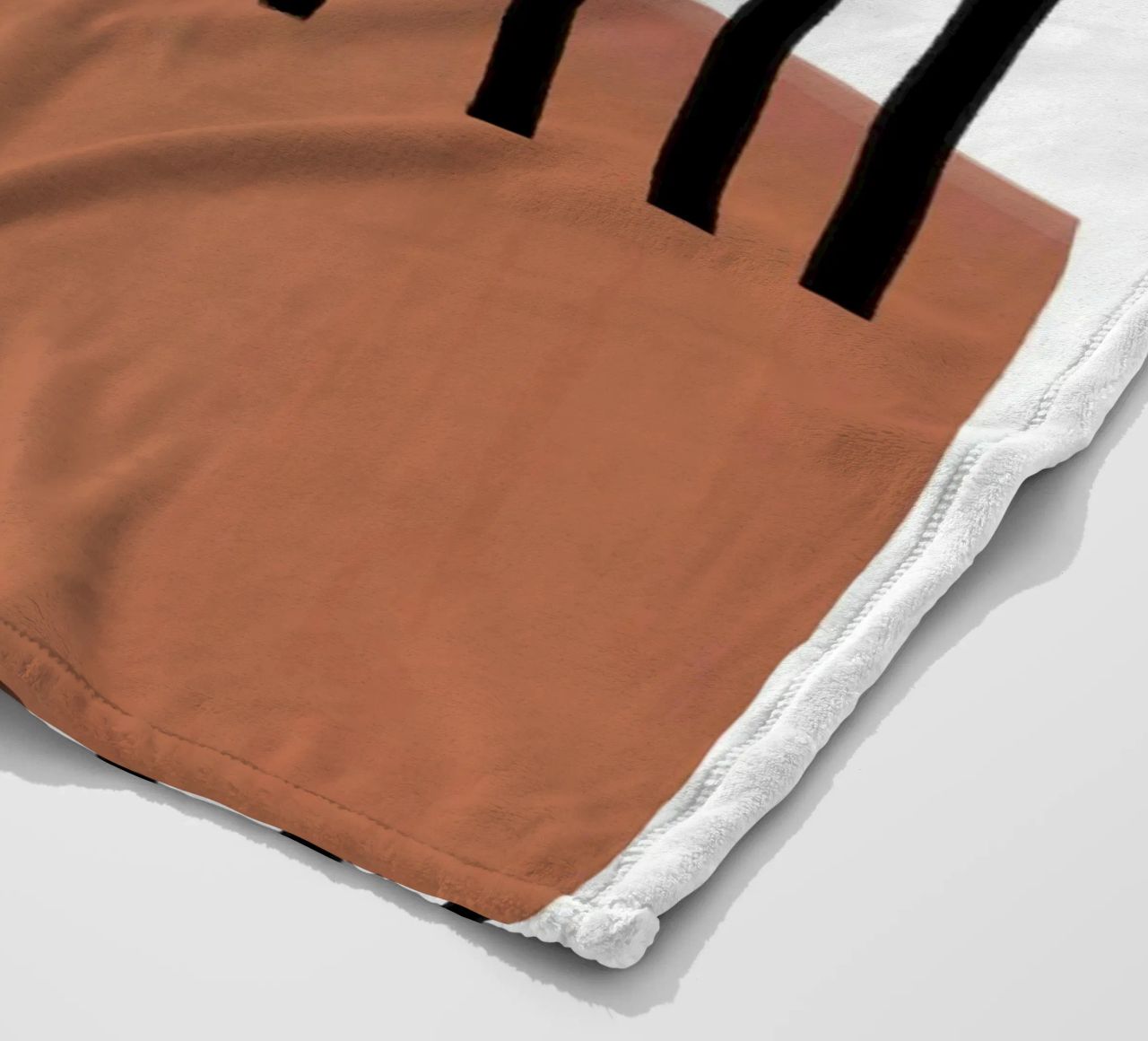 Linee verticali astratte e design rettangolare marrone coperta in pile da Melloi Art Print