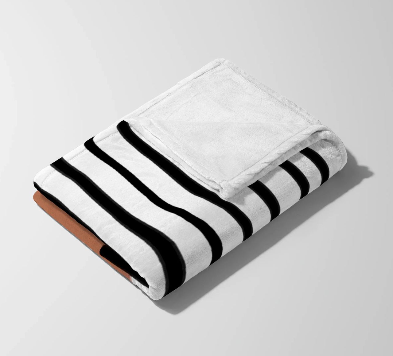 Linee verticali astratte e design rettangolare marrone coperta in pile da Melloi Art Print