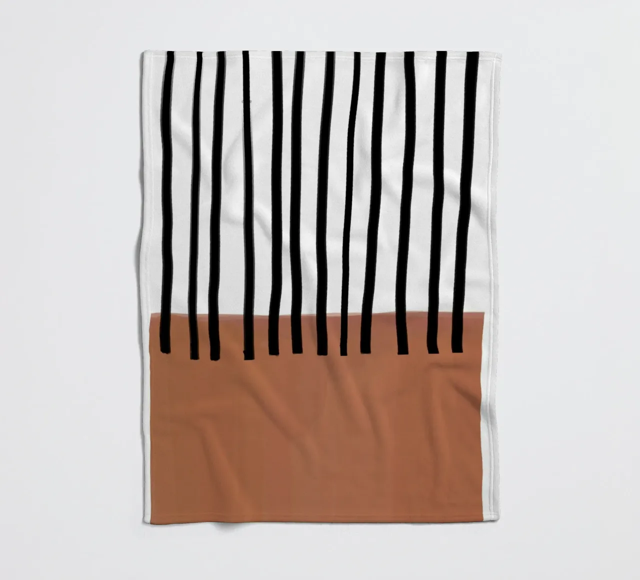 Lignes verticales abstraites et design rectangulaire marron plaid polaire de Melloi Art Print