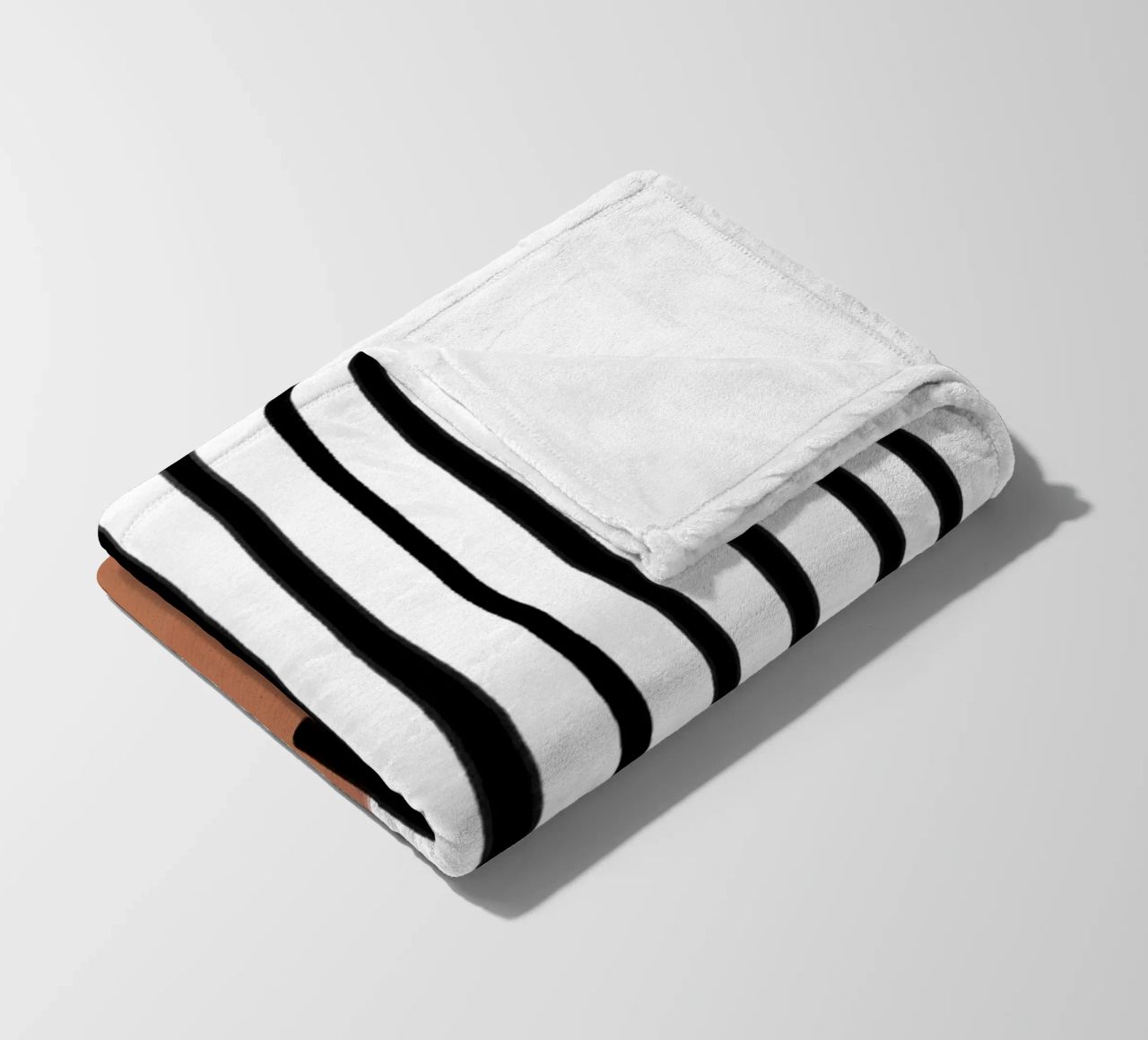 Linee verticali astratte e design rettangolare marrone coperta in pile da Melloi Art Print