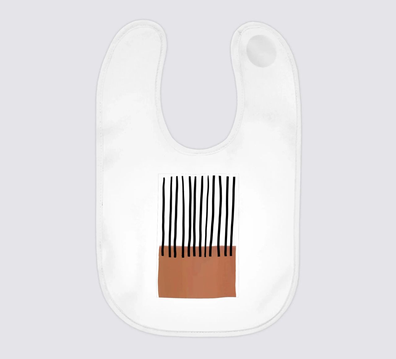 Linee verticali astratte e design rettangolare marrone bavaglino da Melloi Art Print