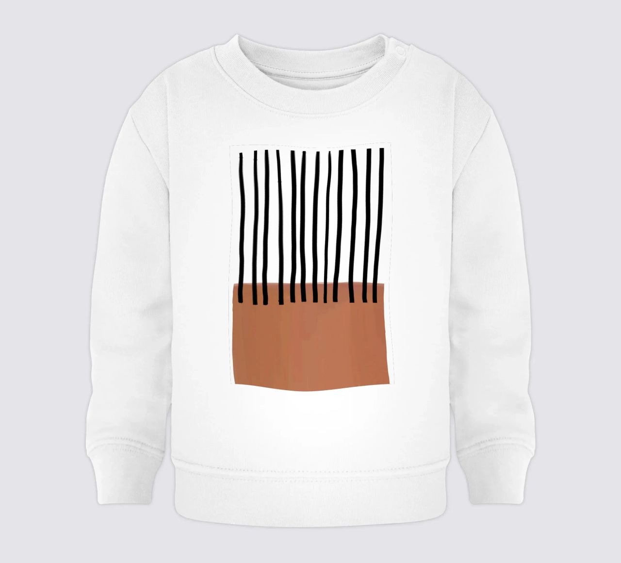 Linee verticali astratte e design rettangolare marrone felpa neonato da Melloi Art Print