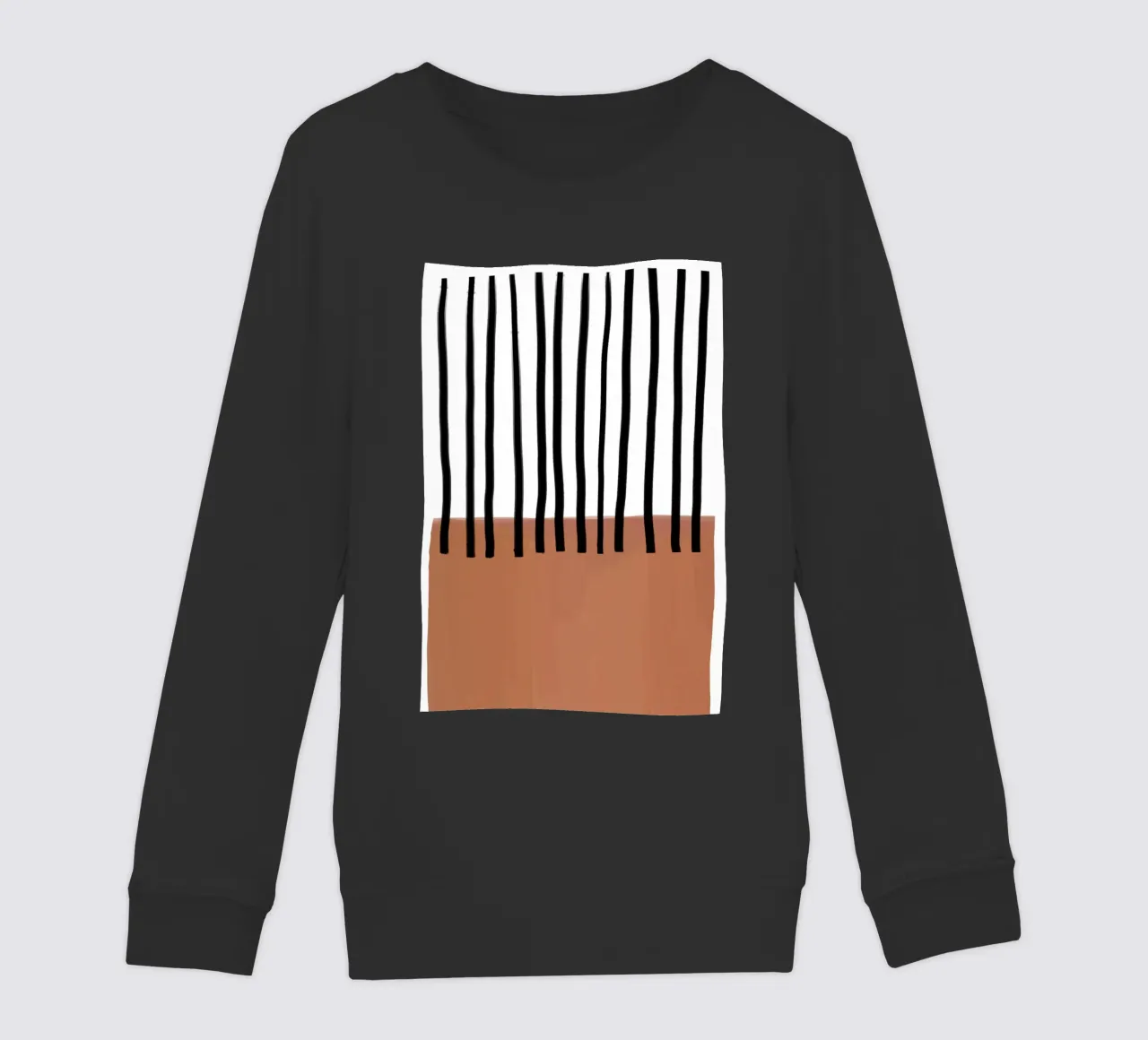 Linee verticali astratte e design rettangolare marrone felpa bambino da Melloi Art Print