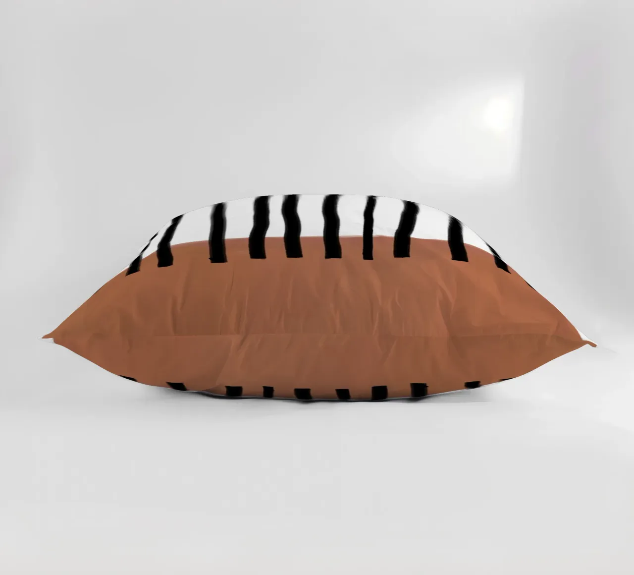 Linee verticali astratte e design rettangolare marrone cuscino da Melloi Art Print