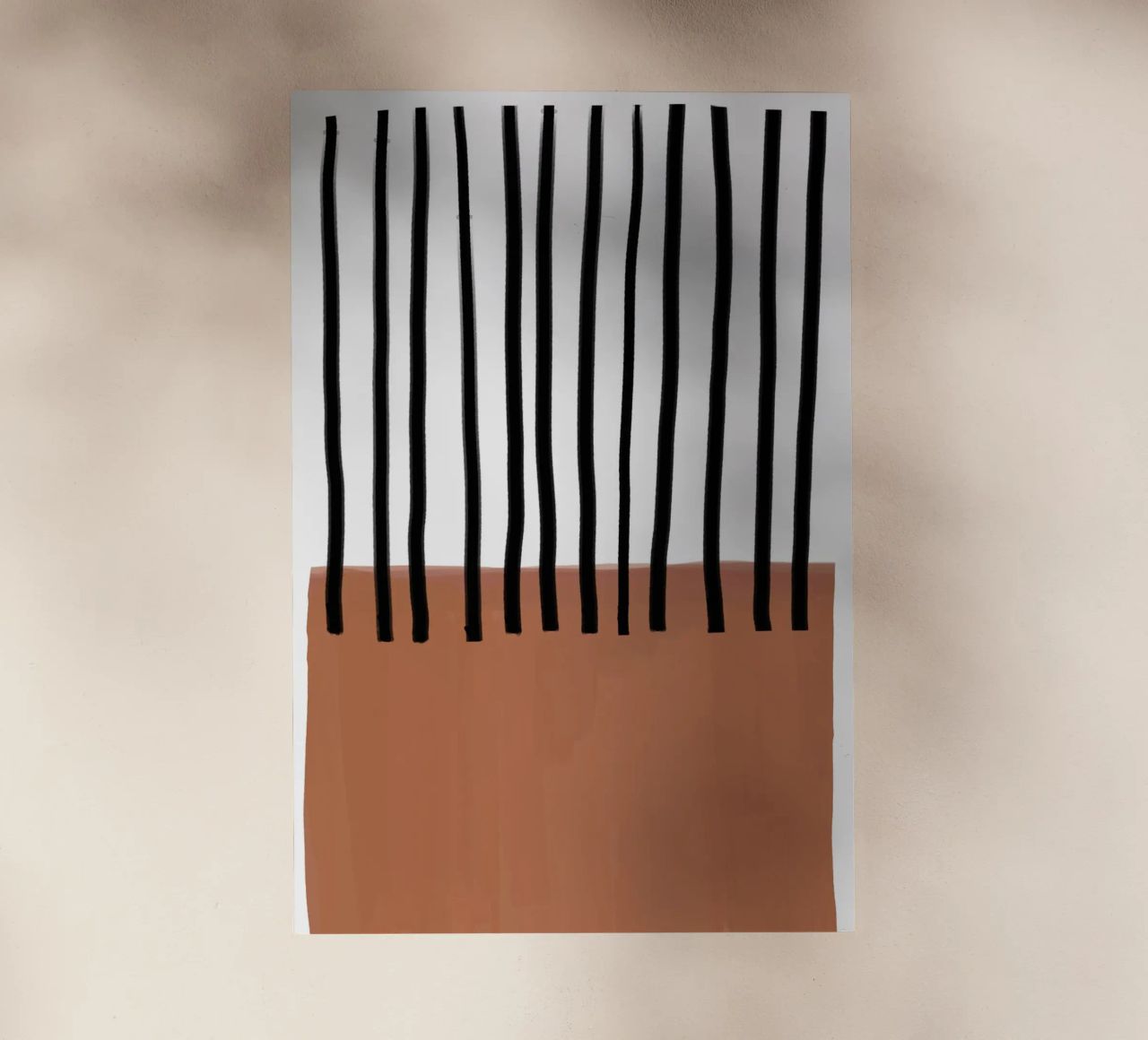 Linee verticali astratte e design rettangolare marrone pellicola backlit da Melloi Art Print