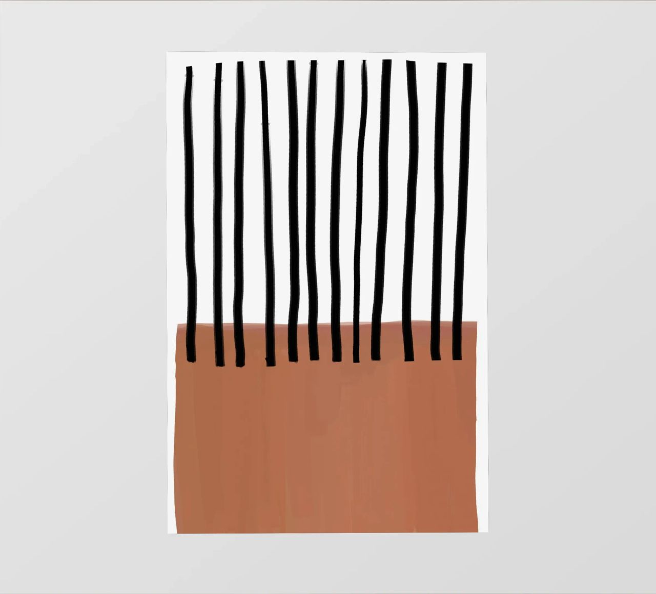 Linee verticali astratte e design rettangolare marrone pellicola backlit da Melloi Art Print