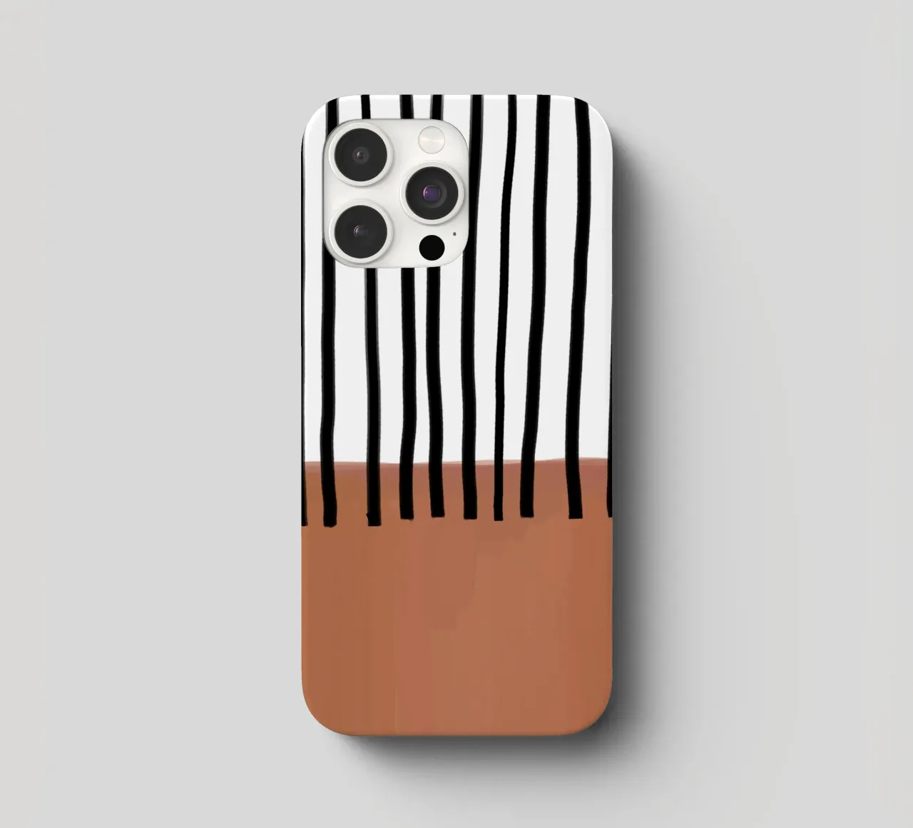 Abstract Vertical Lines and Brown Rectangular Design iphone case by Melloi Art Print