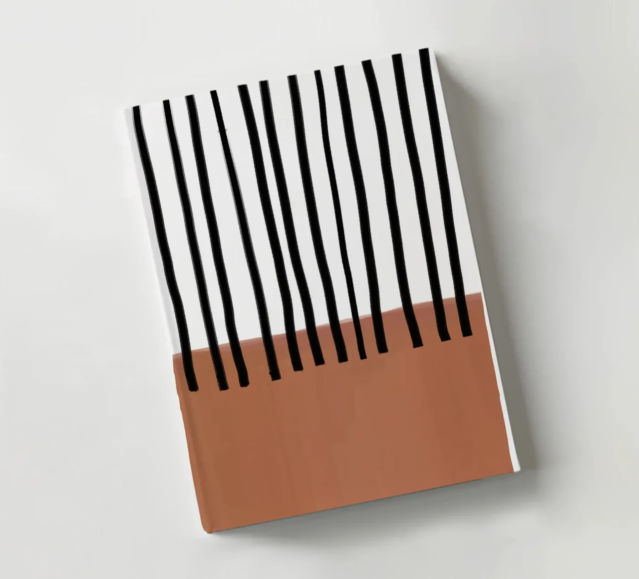 Lignes verticales abstraites et design rectangulaire marron carnet de notes de Melloi Art Print