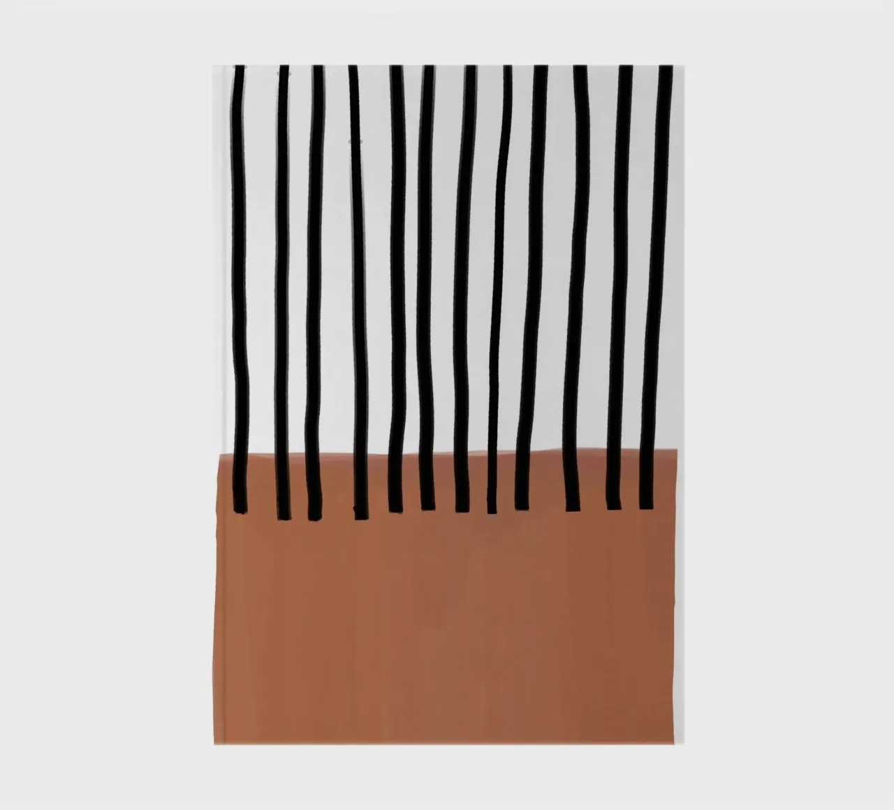 Abstract Vertical Lines and Brown Rectangular Design notebook by Melloi Art Print