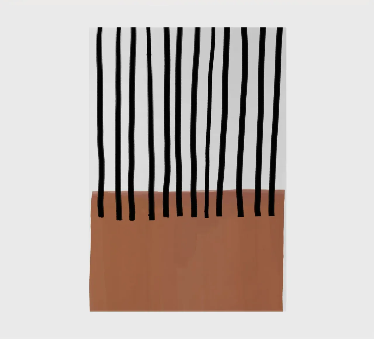 Abstract Vertical Lines and Brown Rectangular Design notebook by Melloi Art Print