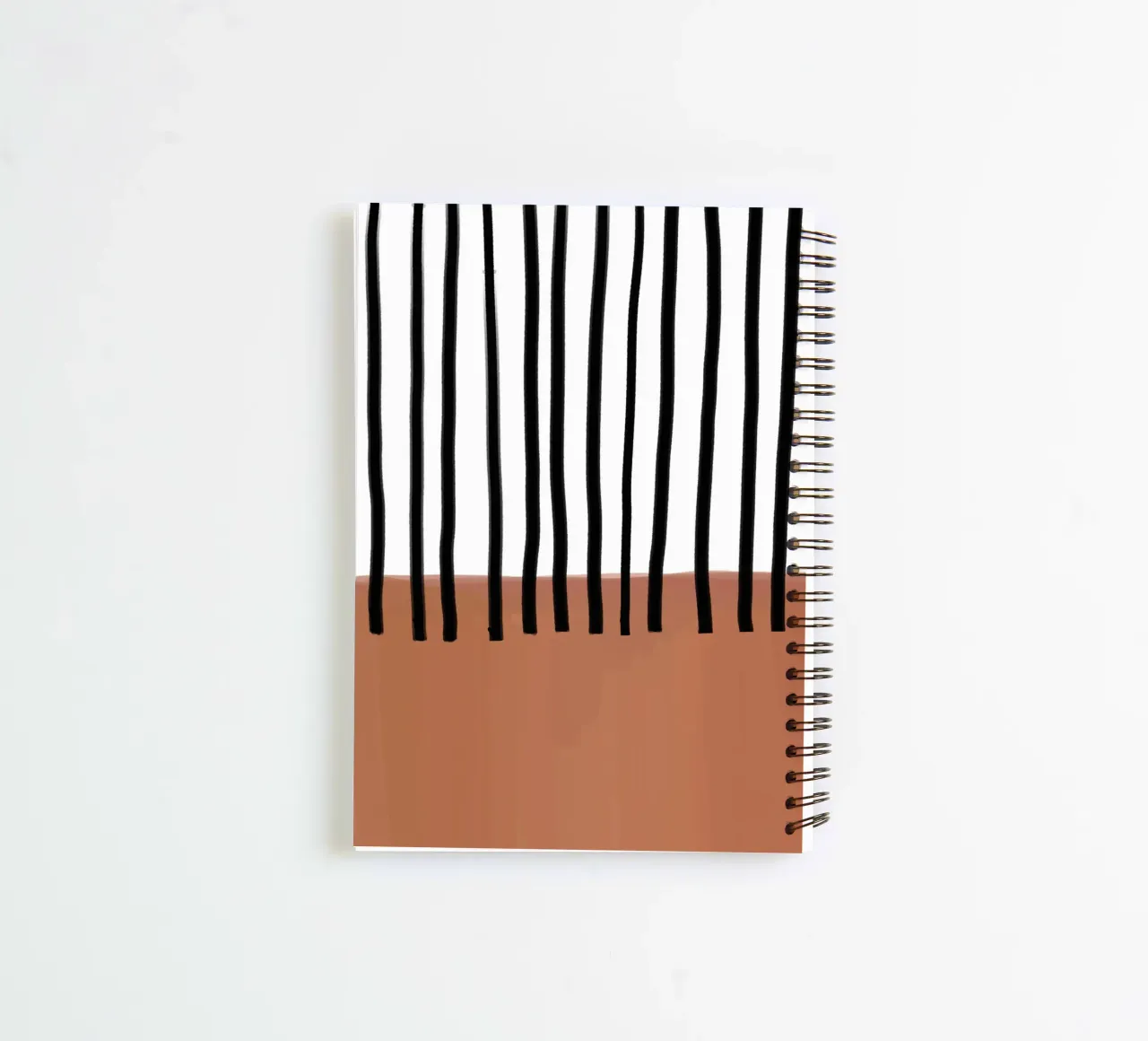Lignes verticales abstraites et design rectangulaire marron carnet à spirale de Melloi Art Print