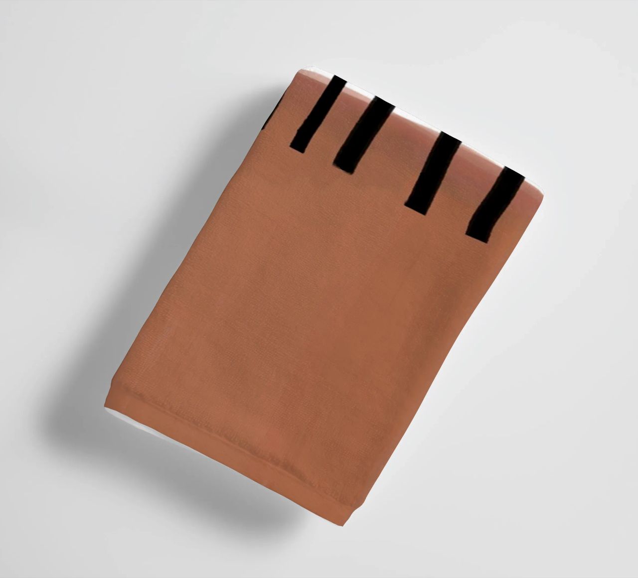 Linee verticali astratte e design rettangolare marrone asciugamano da bagno da Melloi Art Print