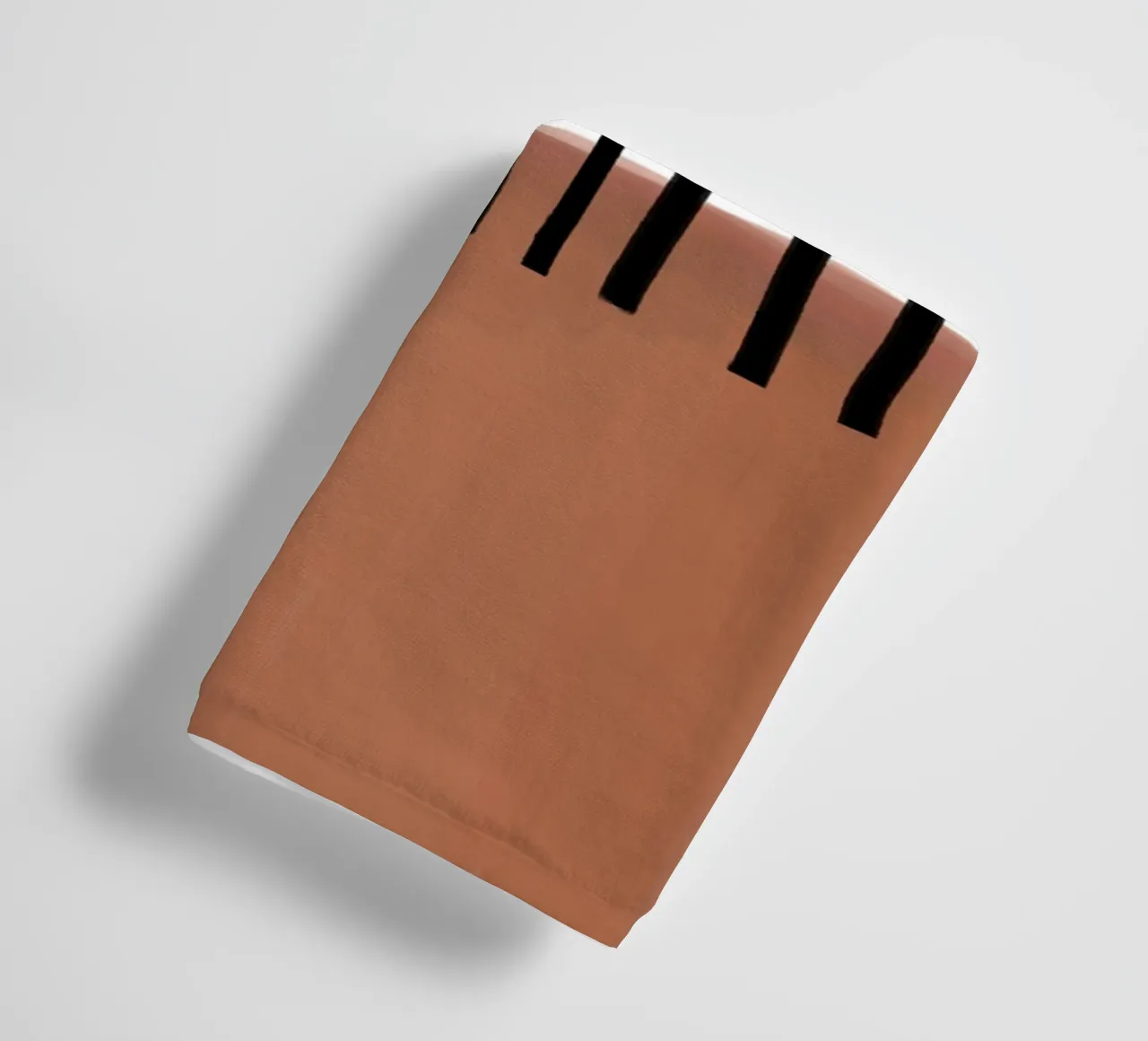 Abstrakte vertikale Linien und braunes rechteckiges Design Handtuch von Melloi Art Print