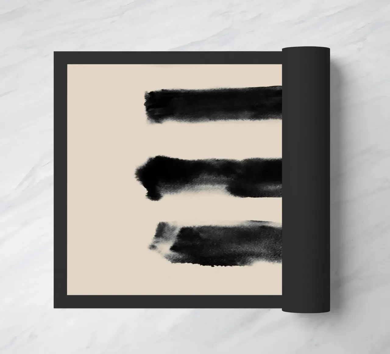 Pennellate astratte orizzontali zerbino da Melloi Art Print