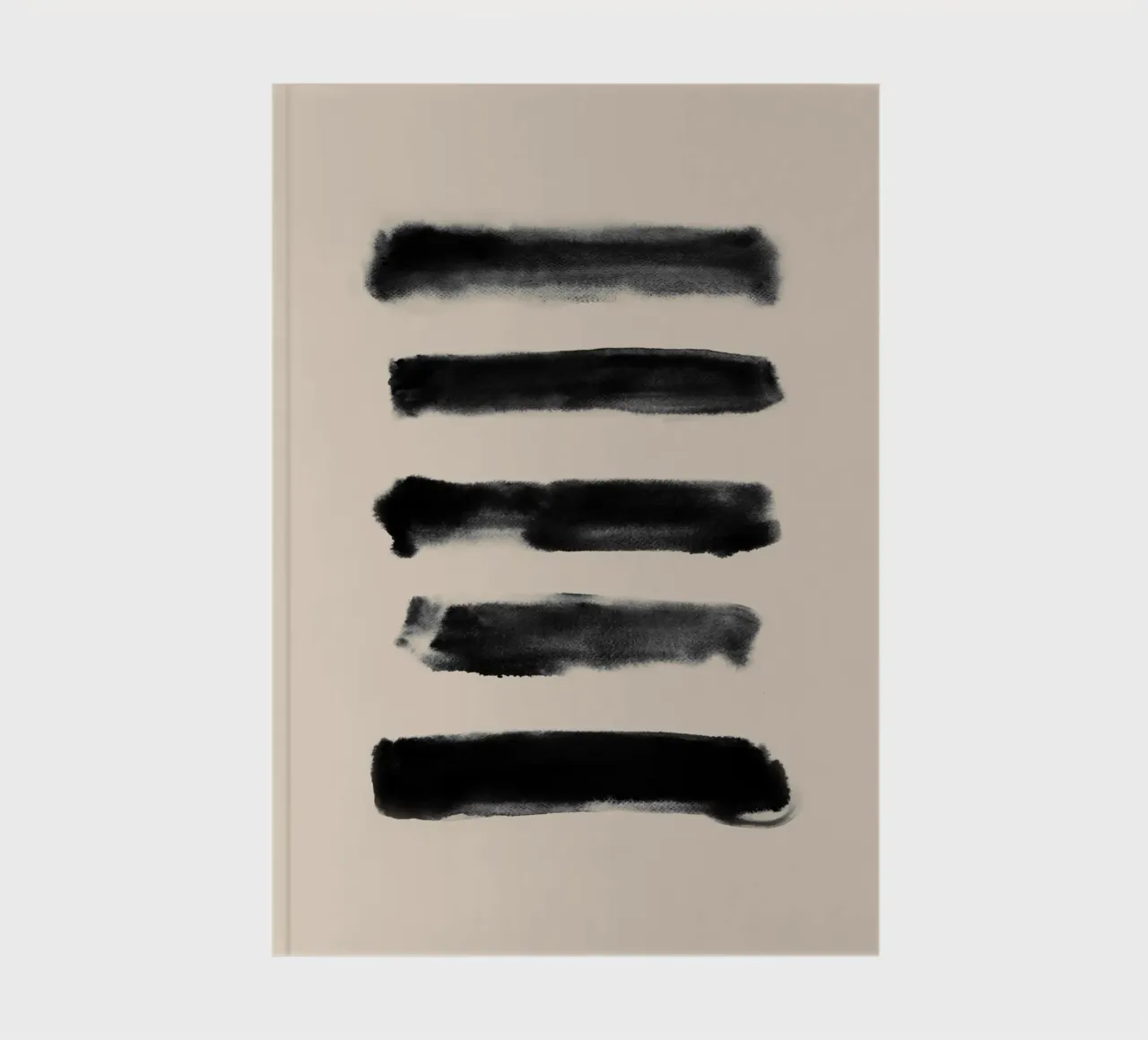 Horizontal Abstract Brush Strokes notebook by Melloi Art Print