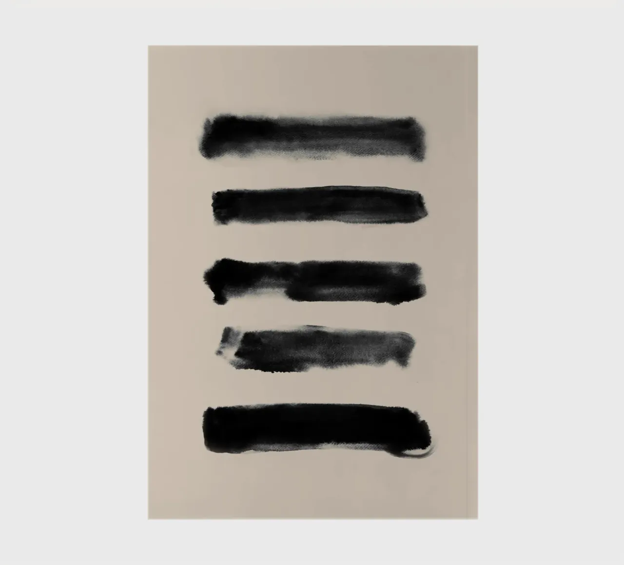 Horizontal Abstract Brush Strokes notebook by Melloi Art Print
